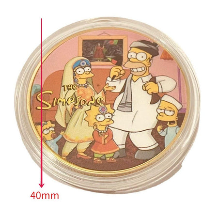 The Simpsons Metal Crafts Commemorative Coins Anime Peripheral Collection Coins Cute Cartoon Gold Coin Lucky Coin Kids Toys Gift
