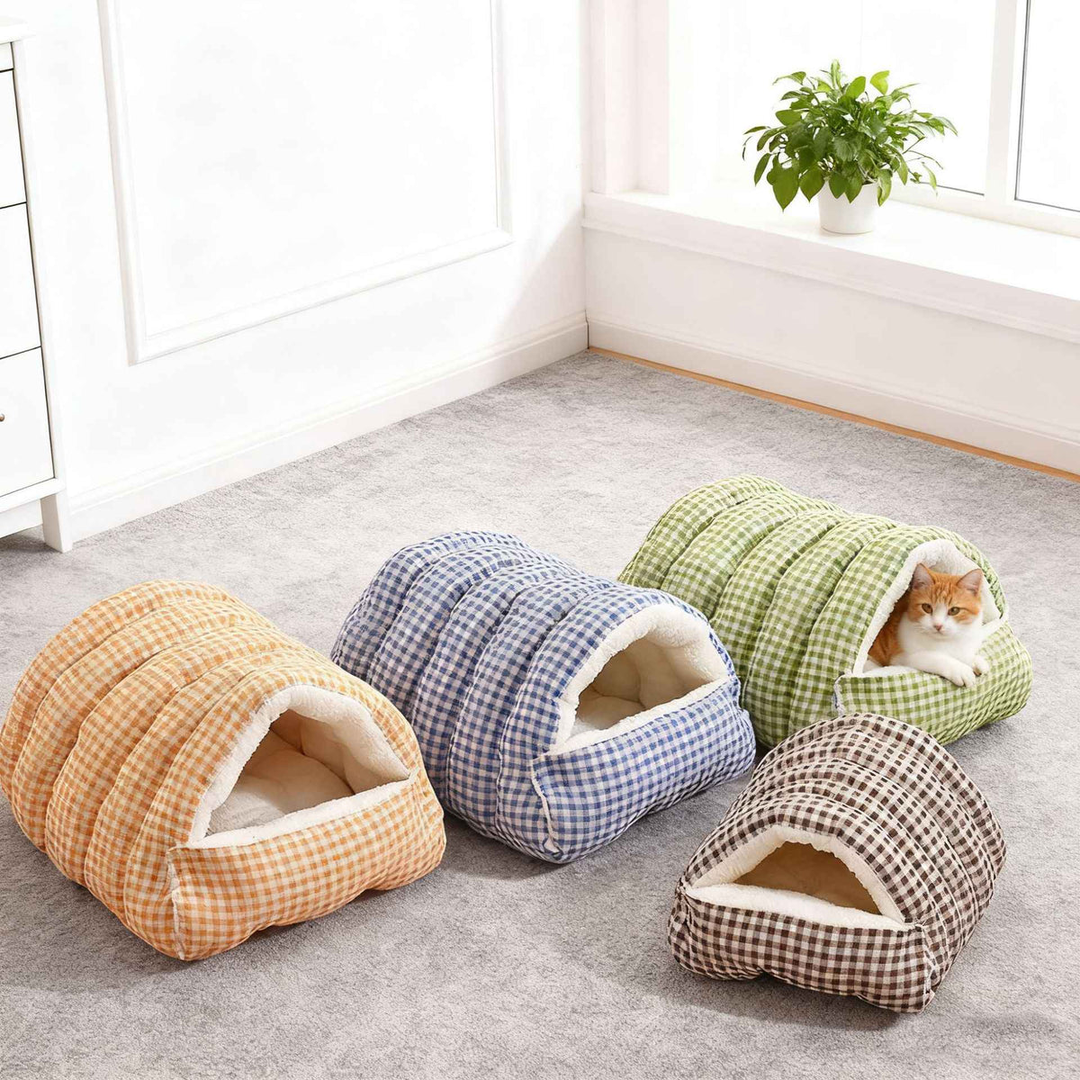 Thiened Warm Winter House Semi-Closed Dog House Detachable Waable Pet Mat Se Feeling Pet Bed for s And Dogs
