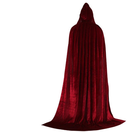 Hood Cloak Cosplay Medieval Long Cape Halloween Party Women Men Adult Long Mage Witchcraft Wicca Robe Conceal Gown Reenactment