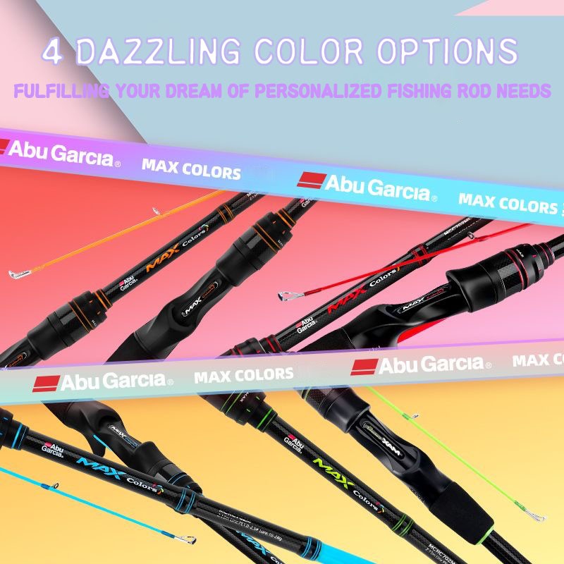 Original Abu garcia Rainbow Fishing Rod 4 colors 2 parts Lure Fishing Rod