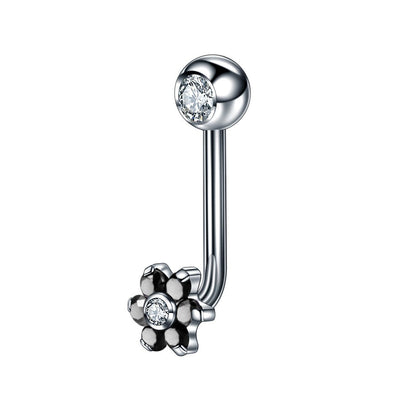 1PC Titanium Christina Vertical Hood Piercings Flower Lip Rings Opal Sexy Lip Piercings VCH Eyebrow Piercings Jewelry