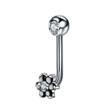 1PC Titanium Christina Vertical Hood Piercings Flower Lip Rings Opal Sexy Lip Piercings VCH Eyebrow Piercings Jewelry