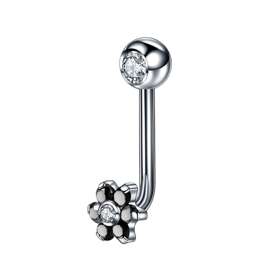 1PC Titanium Christina Vertical Hood Piercings Flower Lip Rings Opal Sexy Lip Piercings VCH Eyebrow Piercings Jewelry