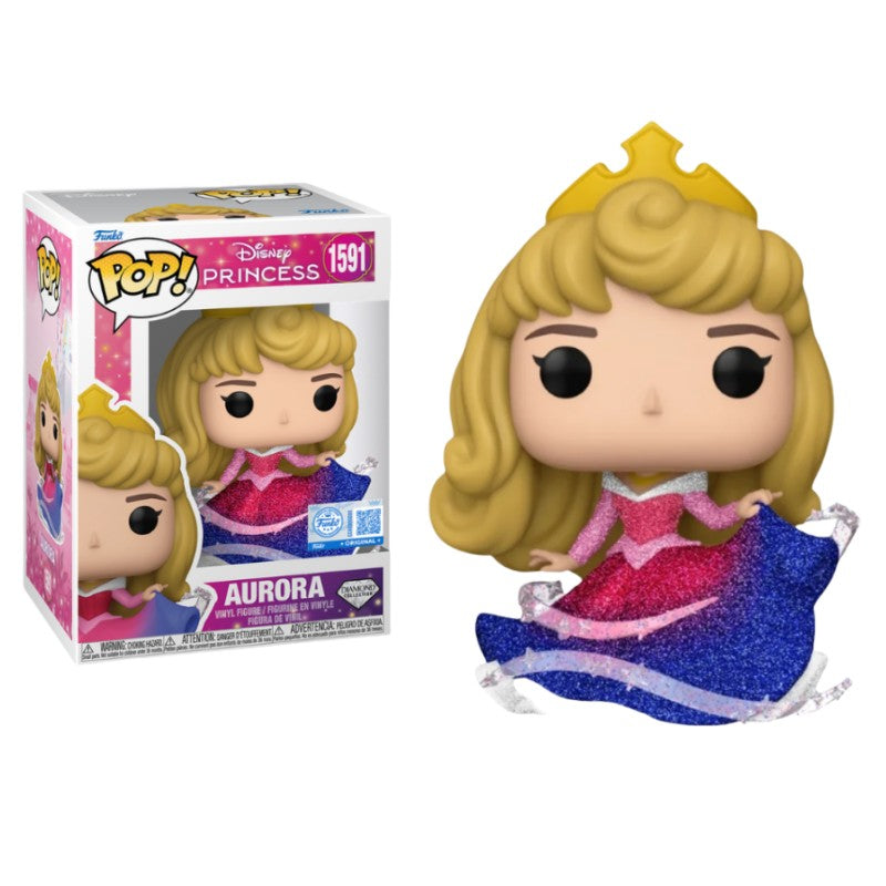 Pop! Disney Princess Aurora (Diamond) #1591 Action Figure Funko Collectible Vinyl Figures Model Toys Q Version Statue Doll Gifts