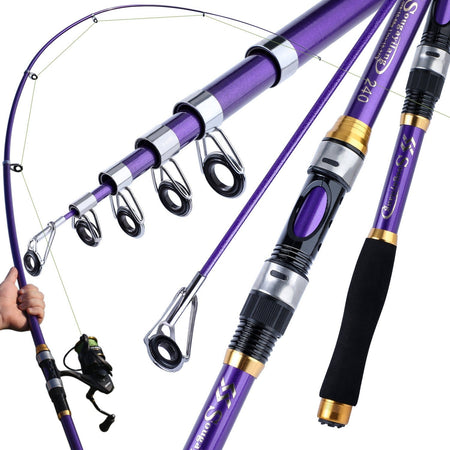 Sougayilang 4 Colors Telescopic Fishing Rod 1.8m-3.3m Glass Fiber EVA Handle Carp Spinning Rod Fishing Pole Fishing Weight 5kg