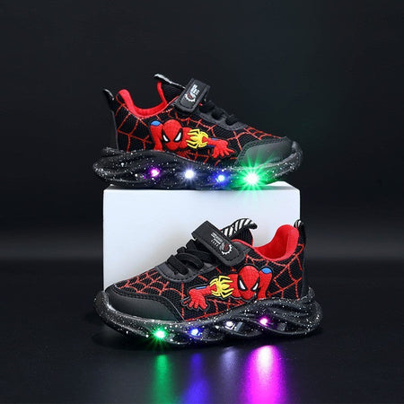 Popular Design Led Lighting Shoes Spring/autumn Baby Boys Sports Casual Shoes Fashion New Style Spider Man Children's Sneakers