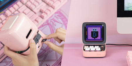 Divoom Ditoo-Pro Retro Pixel Art Bluetooth Portable Speaker Alarm Clock DIY LED Display Board, Cute Gift Home Light Decoration