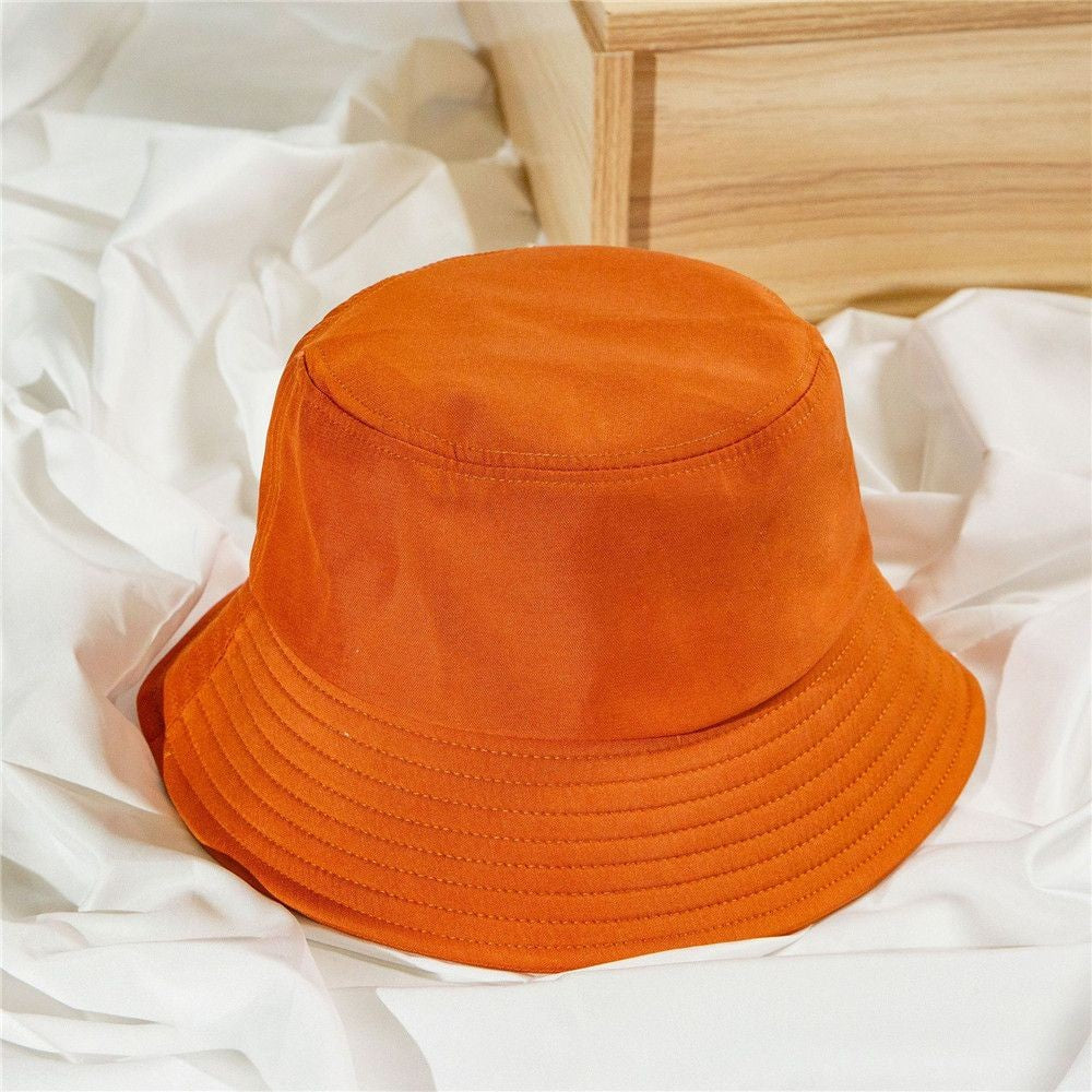 Cotton Summer Foldable Bucket Hat Unisex Women Outdoor Sunscreen Hat Pure Color Fishing Hunting Cap Men Basin Chapeau Beach Cap