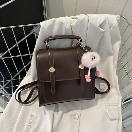 New fashionable double-shoulder ladies' backpack, simple and casual single-shoulder handbag, small backpack