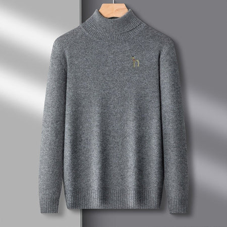 Hot Sales Autumn Winter New Men's Long Sleeve High Neck Pullover Sweater Luxury Quality Print Soft Warm Knitted Fashion Menswear