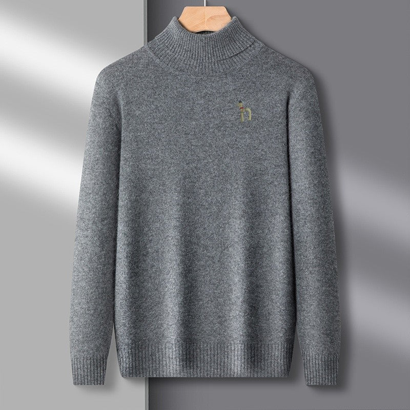 Hot Sales Autumn Winter New Men's Long Sleeve High Neck Pullover Sweater Luxury Quality Print Soft Warm Knitted Fashion Menswear