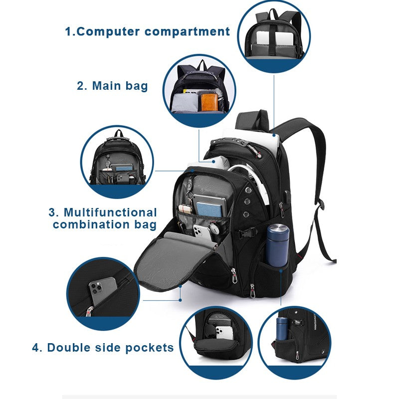 2025 Waterproof 17/20 Inch Laptop Backpack Men Airplane Travel Backpack Women Oxford Rucksack Male School Bag modern Mochila