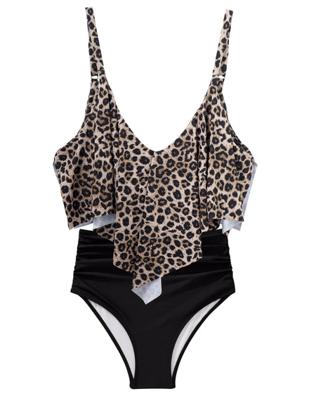 Women Tankini Ruffle High Waisted Swimsuits Tummy Control Bathing Suits Swimwear Beachwear Padded XXL Size Bikini Set Female