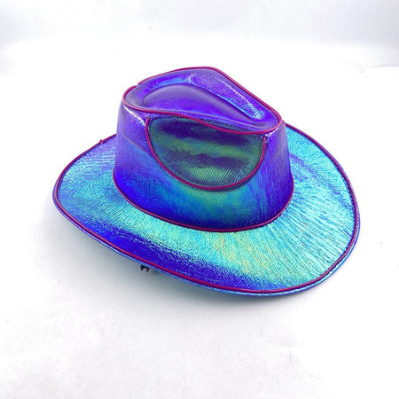 Wireless LED Western Cowboy Hat Light Up Cowboy Hat Disco Bride Pink Cowgirl Hat Concert NightClub Wedding Costumes Accessories