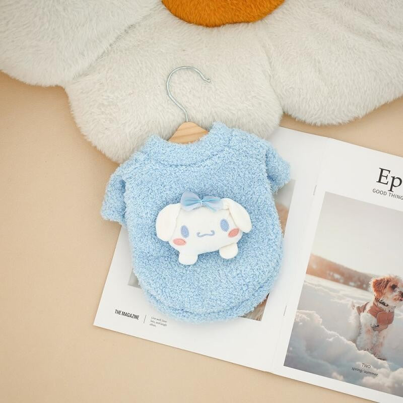 Sanrio Kuromi Double-Sided Velvet Hoodie for Dogs Cats Autumn Winter Warm, Flannel Dog Clothes Thickened Cat Jacket Pet Supplies