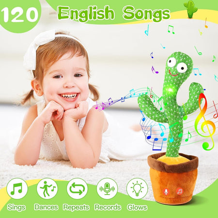 Talking, Recording ,Dancing Cactus Toys, Children's Electronic Plush Cactus Toys, 120 Songs, Children's Birthday Gifts