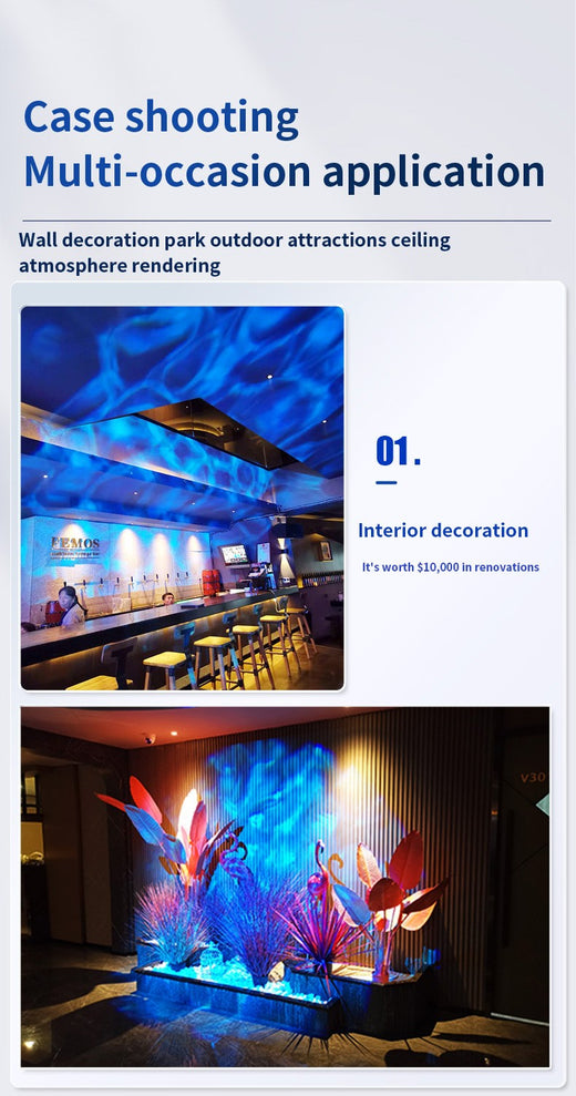 Waterproof Outdoor Water Wave Oecen Wave Light Water Wave Effect Projector with gobo projector