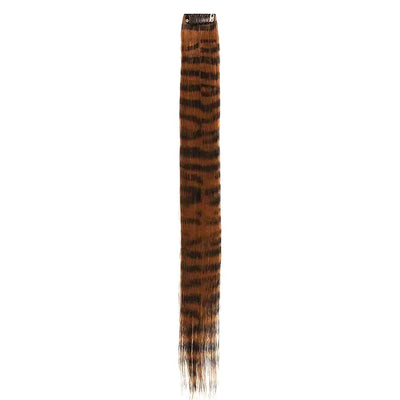 LUPU Synthetic Feather Hair Extension Colorful Fake Hair Clip In One Piece Hairpiece For Women Cosplay Party Y2K Style