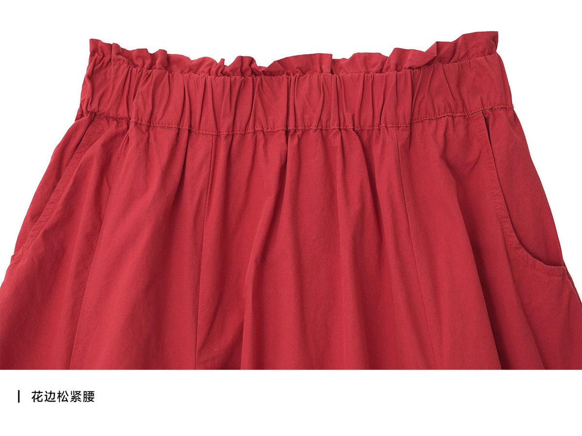 imakokoni 2025 Early Autumn Artistic Washed Braided Bow Half-Dress Casual Retro Women's A-Line Skirt255188