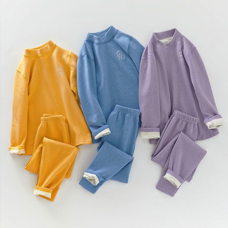 Kids Pajama Sets Autumn Winter Thermal Underwear Suit Girls Boys Cotton Outfits 3-14 Years Teens Clothes No Trace Warm Sleepwear