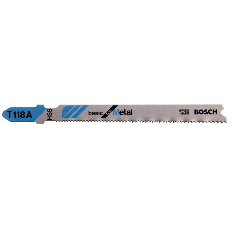 BOSCH 2608631013 T118A Basic for Metal HSS Curved Saw Blade 5-Pack 92mm Metal Straight Cut Milled Curved Saw Tool Accessories