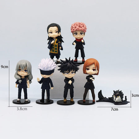 7 Pcs/Pack Q Posket Jujutsu Kaisen 9cm Figure Satoru Gojo Itadori Yuji Geto Suguru Nobara Megumi Collection Character Ornaments