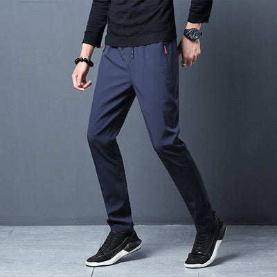 2024 Summer men's casual pants slim fit thin Korean version ice silk pants Jinlun sports pants straight tube quick drying pants