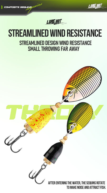 Metal laser rotating composite glitter noise lure bait, fake bait, lure bait, fishing gear swing artificial bait, hard bait