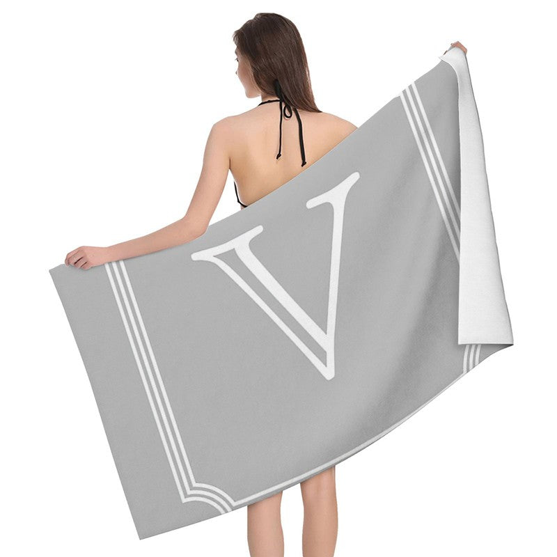 Home bath towels for the body towels bathroom letters and flower quick drying microfiber beach towel man and women large sports