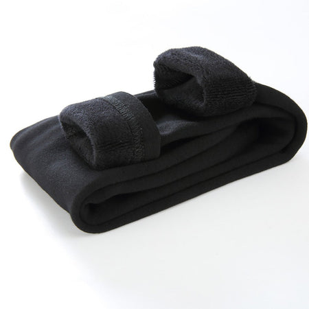 Girls Fleece-Lined Winter Thermal Pants Children Thickened Warm Soft Black White Gray Pink Outdoor Leggings for Kids Clothing