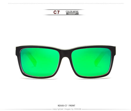 KDEAM Revamp Of Sport Men Sunglasses Polarized Shockingly Colors Sun Glasses Outdoor Driving Photochromic Sunglass With Box