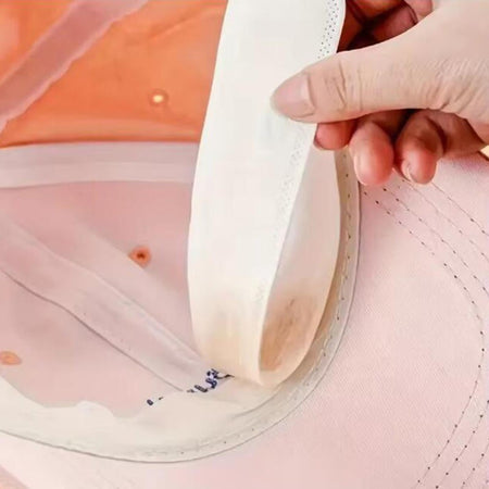 10/100pcs Hat Sweat Absorber Stickers Women Men Cotton Anti-dirt Sports Belt Cap Rim Invisible White Tape Hat Reducer Liner Pad