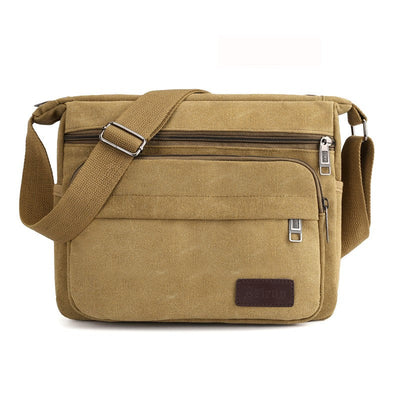 1 men's retro canvas crossbody bag, casual travel shoulder bag, outdoor sports shoulder bag with adjustable shoulder strap