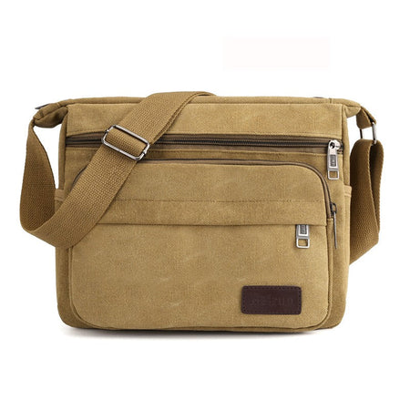 1 men's retro canvas crossbody bag, casual travel shoulder bag, outdoor sports shoulder bag with adjustable shoulder strap