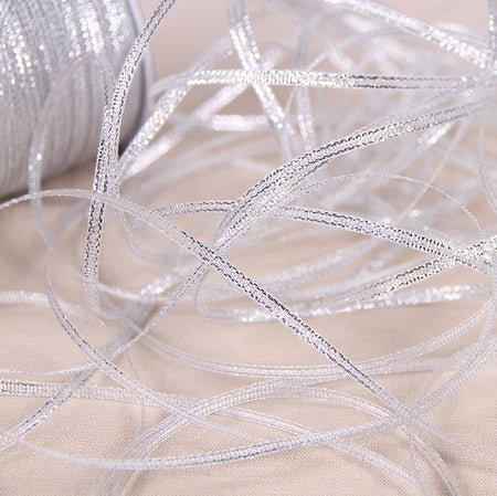 25 Yards 6mm/1cm/1.2cm Silver/Gold Silk Satin Ribbon Party Home Wedding Decoration Gift Wrapping Christmas New Year DIY Tools