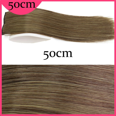 MERISI HAIR Synthetic Invisable Straight Hair Pads Clip In One Piece 2Clips Increase hair volume Hair Extensions Top Side Cover