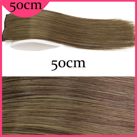MERISI HAIR Synthetic Invisable Straight Hair Pads Clip In One Piece 2Clips Increase hair volume Hair Extensions Top Side Cover