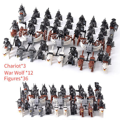 MOC Roman Empire Spartan Army Medieval Soldier Chariot Building Block Bricks Ancient Military War Helmet Toys For Children