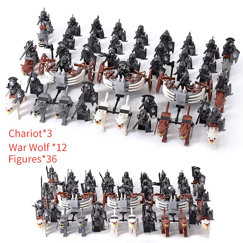 MOC Roman Empire Spartan Army Medieval Soldier Chariot Building Block Bricks Ancient Military War Helmet Toys For Children