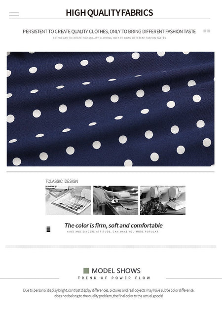 Summer Dresses For Women High Waist Midi Elegant Pleated Polka Dots Office Lady Dinner Party Vacation Dress Female Clothing Robe