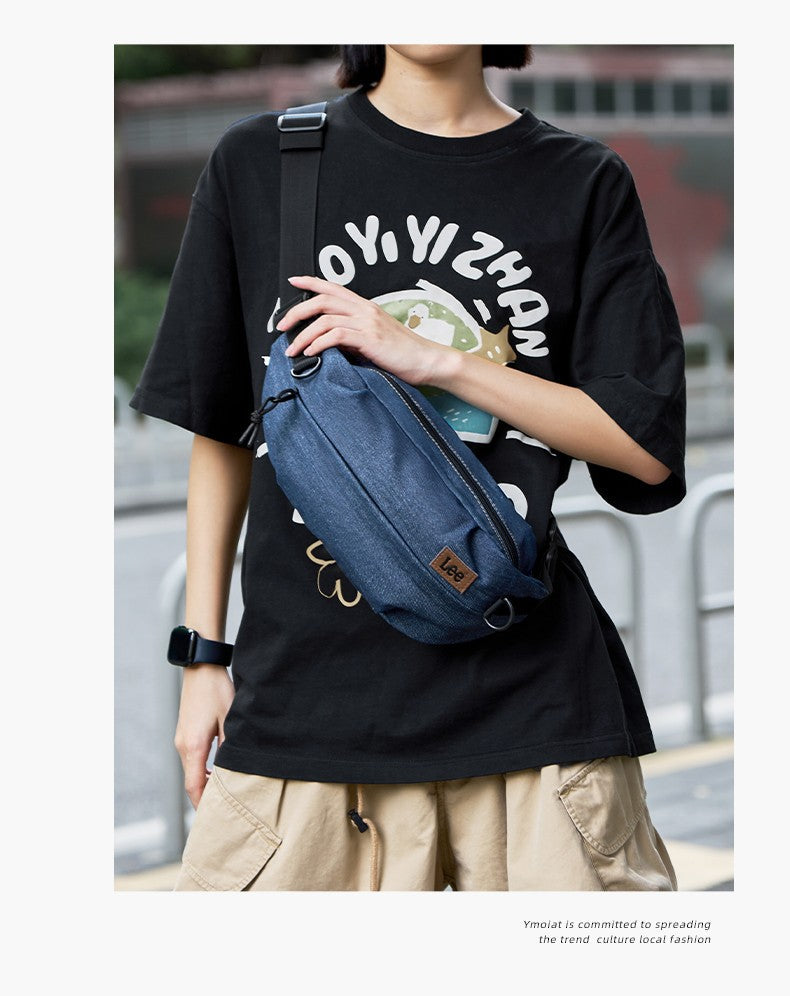 LEE Women Men Oxford Crossbody Waist Bag Waterproof Running Sport Single Shoulder Slingbag Travel iPad Pocket Daily Fanny Pack