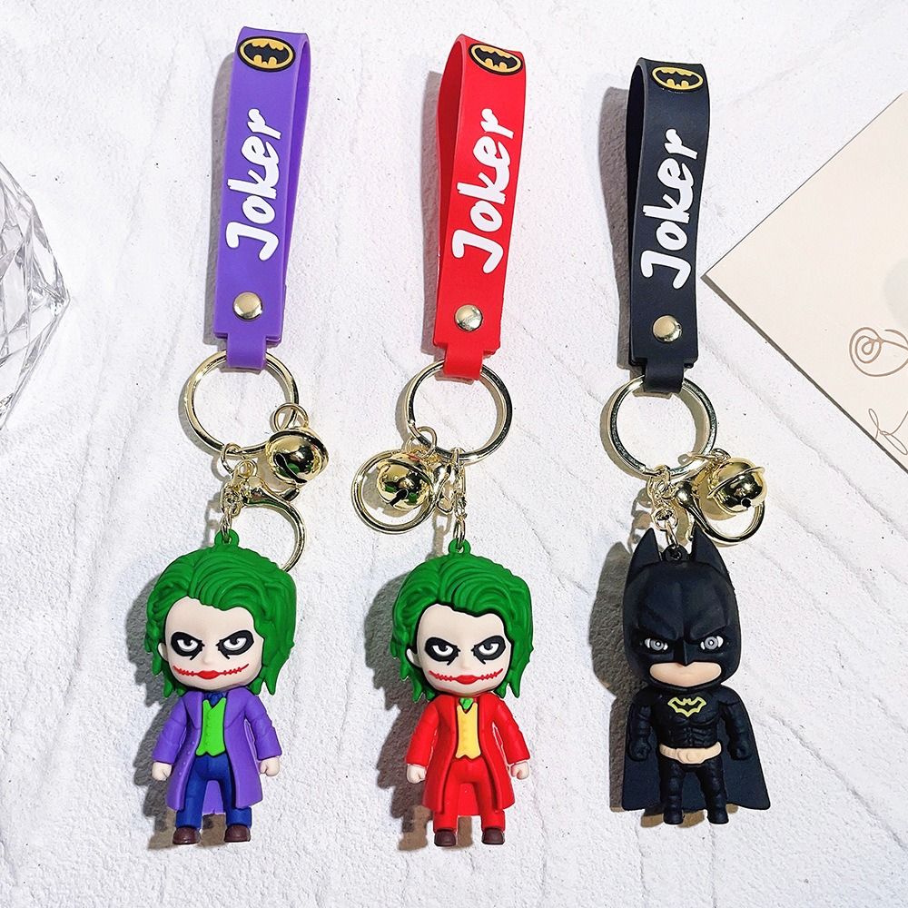Anime Harley Quinn cartoon Marvel Batman Joker image doll bag keychain cute pendant Wonder Woman car accessories keychain