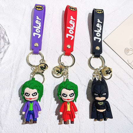 Anime Harley Quinn cartoon Marvel Batman Joker image doll bag keychain cute pendant Wonder Woman car accessories keychain