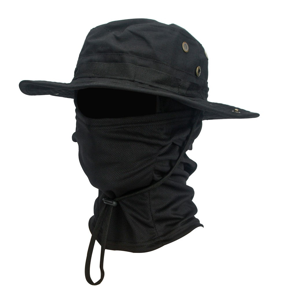 2Pcs/Set Wide-brimmed Hat Balaclava Mixed Set Men Sunscreen Boonie Cap Outdoors Hiking Camping Fishing Hat Sun Hat Fisherman Hat