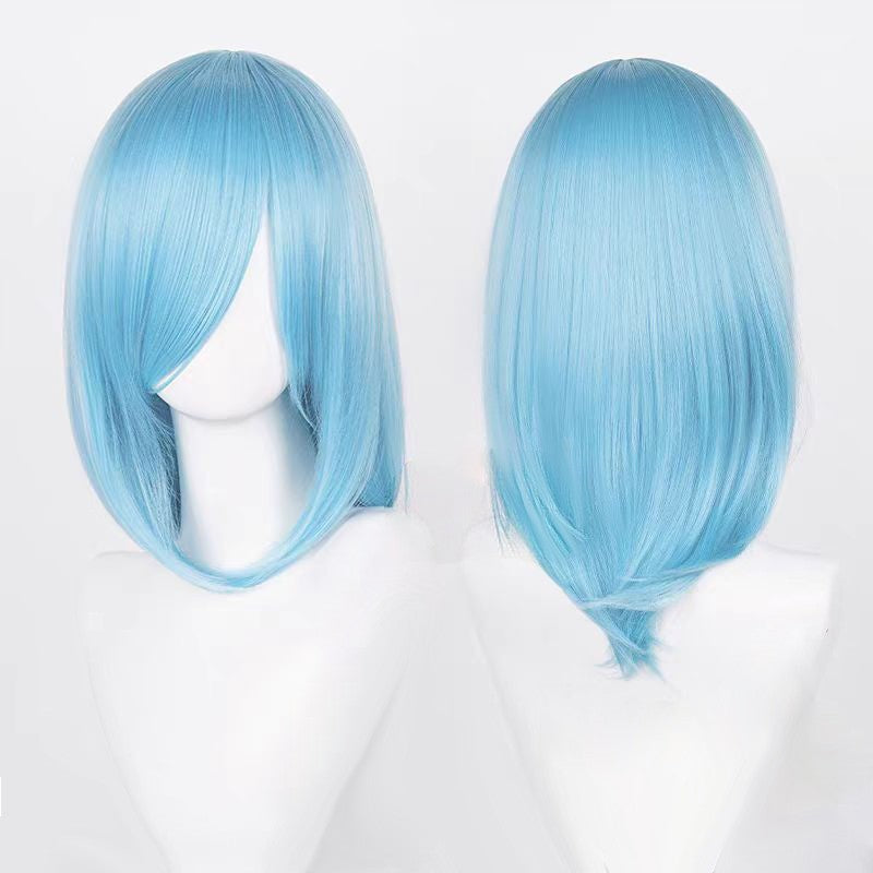 Cosplay Wigs Multicolor 16 Inch Short Straight Men's Wig Synthetic Heat Resistant Wigs for Anime Cosplay Halloween Party Use