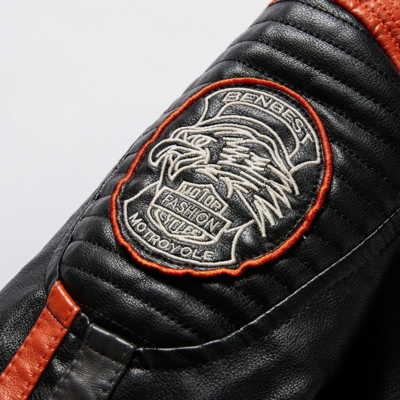 Mens Vintage Motorcycle Jacket 2023 Men Fashion New Biker Leather Jacket Male Embroidery Bomber Coat Winter Fleece Pu Overcoat