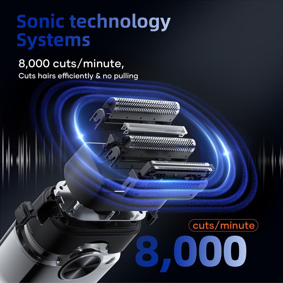 KENSEN S26 Electric Shaver for Men 4D Floating Blades Foil Shavers Waterproof 8000RPM Beard Trimmer Portable Mini Electric Razor