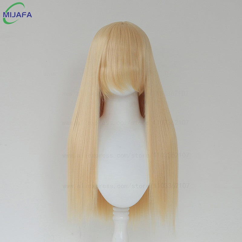 Very High Quality 400g 48 Colors 24Inch 60cm Long Straight Cosplay Wig With Bangs Heat Resistant Hair Anime Wigs + Wig Cap