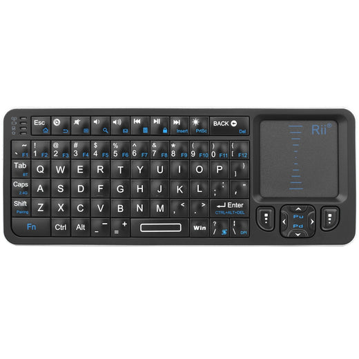 Rii K06 Mini Bluetooth Keyboard,Backlit 2.4GHz Wireless Keyboard with IR Learning Touchpad Android TV Box? Mac, Laptop, Windows