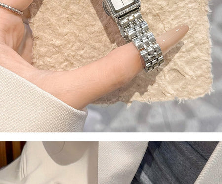 GEDI Square Watch Stainless Steel Gold Vintage Watches for Woman Luxury Elegant Waterproof Quartz Wristwatch Gifts Girlfriend